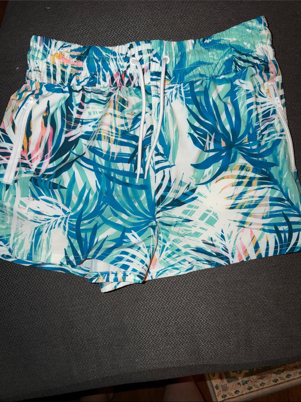 OP Women's Tropical Teal & White Athletic Shorts